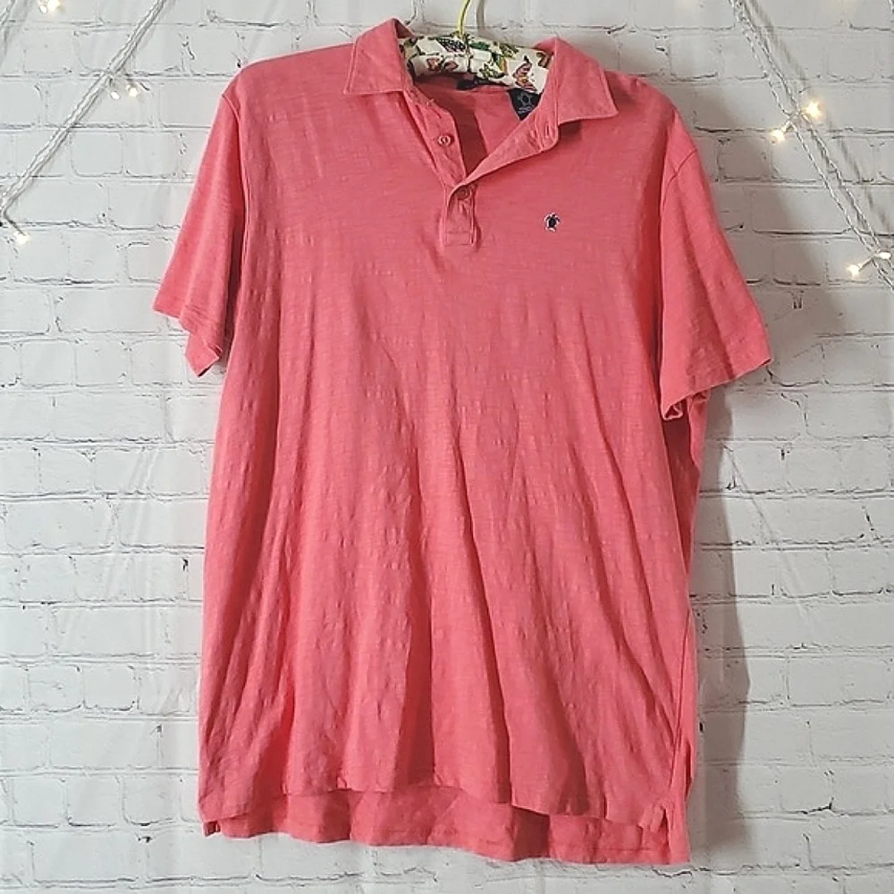 Simply Southern Coral Salmon Collared Two Button Polo Shirt Cotton Mens Size XL - Picture 1 of 11